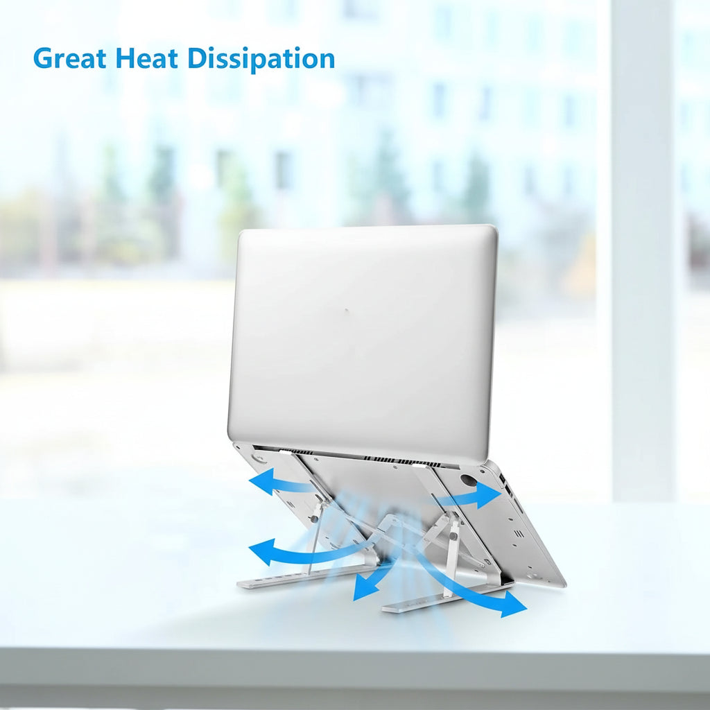 Suporte Premium para Notebook Ajustável em Alumínio e Silicone